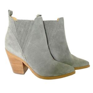 Marc Fisher GADRI Suede Leather Ankle Booties Sz 7.5M Pointy Toe Blue/Gray NEW